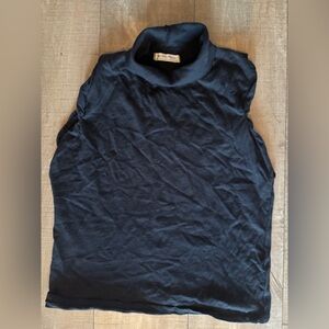 We the Free Black Mock Neck Sleeveless Top